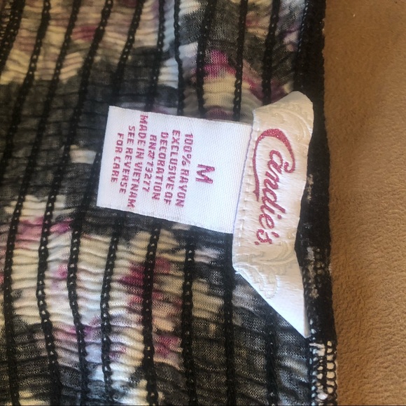 Candies Womens Multicolor Floral Dress Fluff Bodice SZ M Spaghetti Straps SEXY - Picture 6 of 10